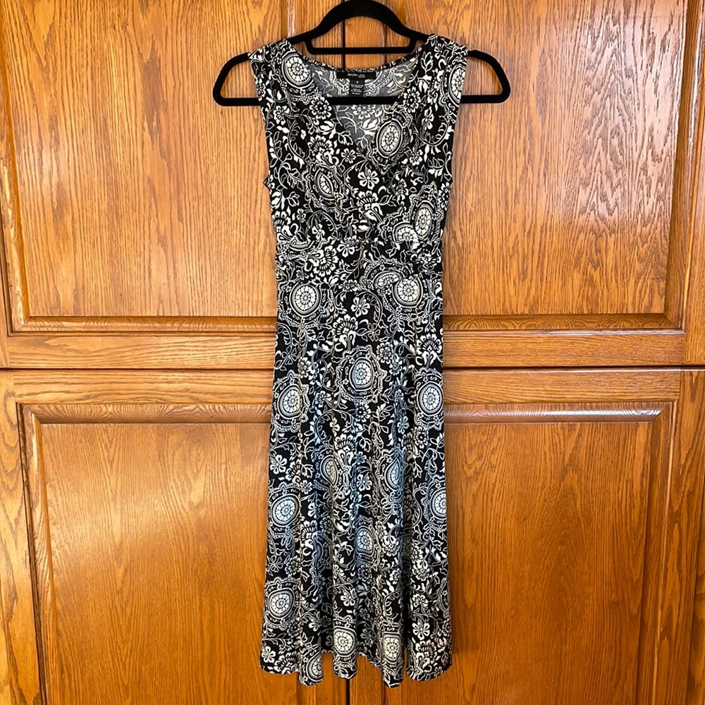 NWOT Style & co. Size S petite sleeveless black and white dress